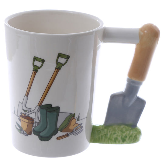 Shaped Handle Ceramic Mug - Garden Trowel