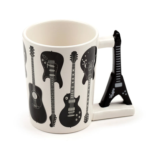 Shaped Handle Ceramic Mug - Headstock Rock Guitar