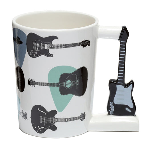 Shaped Handle Ceramic Mug - Headstock Guitar