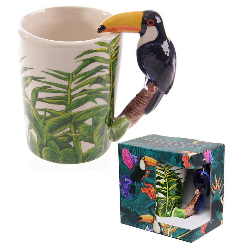 Shaped Handle Ceramic Mug - Toucan Party