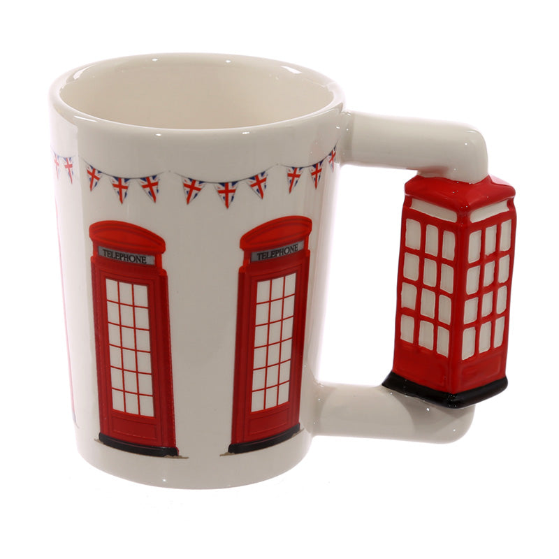 Shaped Handle Ceramic Mug - London Icons Telephone Box