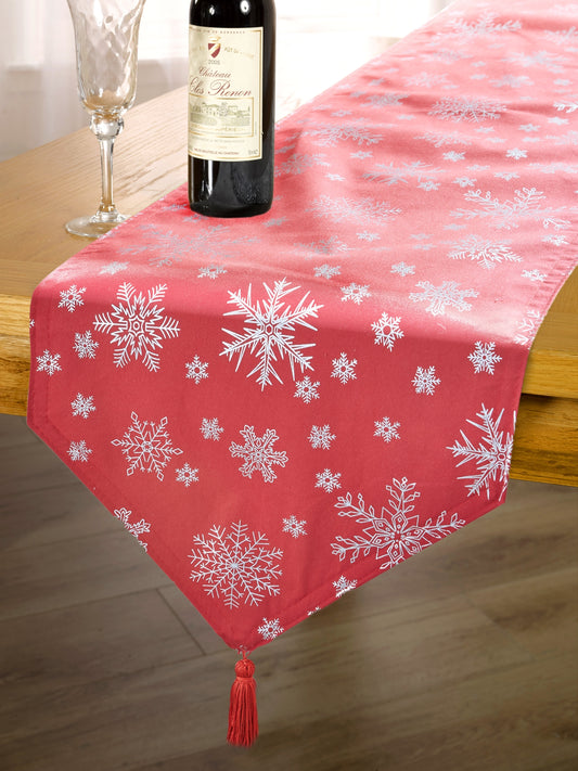 Snowflake - Foil Print Christmas Table Runner