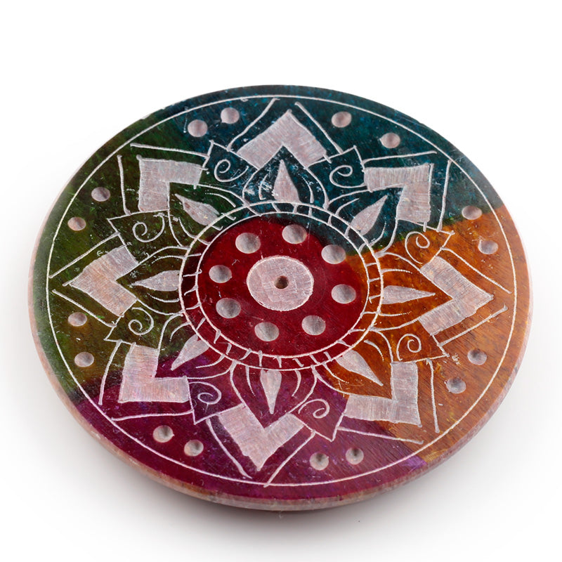 Soapstone Incense Burner Dish - Sunburst