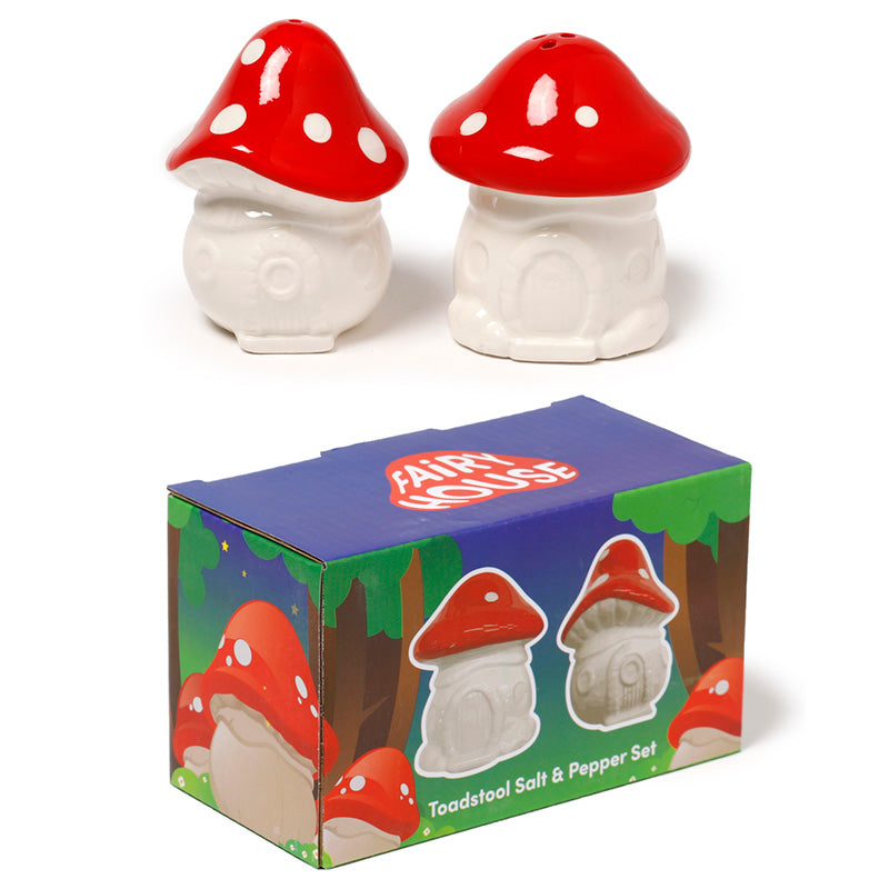 Ceramic Salt & Pepper Set - Fairy Toadstool House