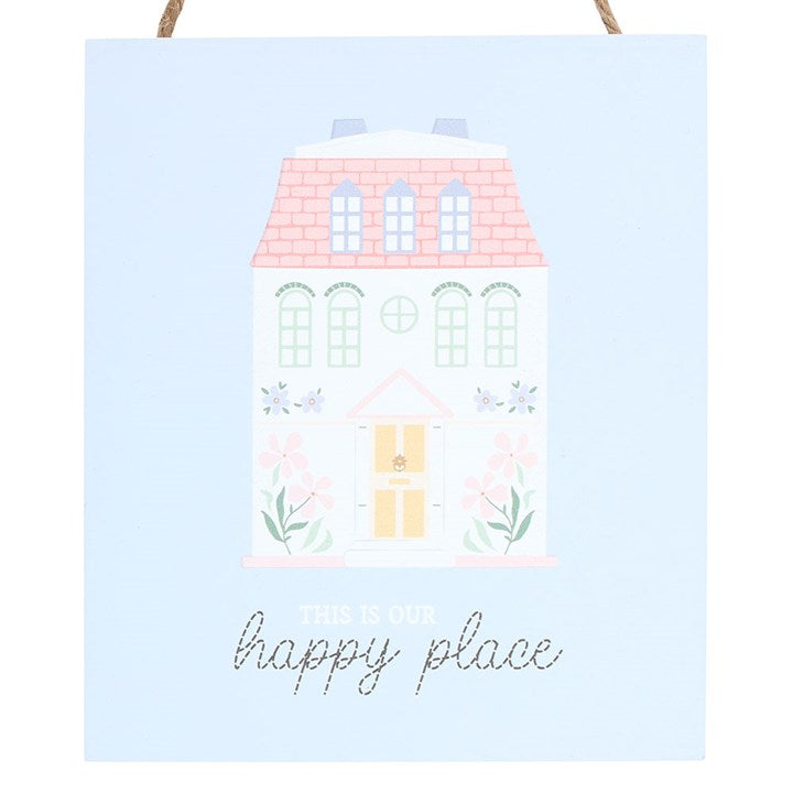 This Is Our Happy Place Pastel House Hanging Sign