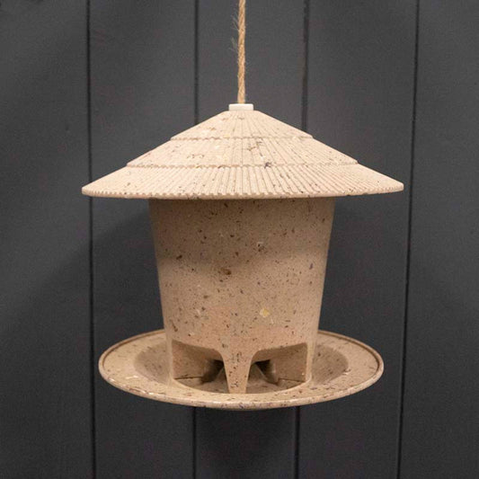 Earthy Deluxe Round Bird Feeder - Coffee Husks (21.8cm)