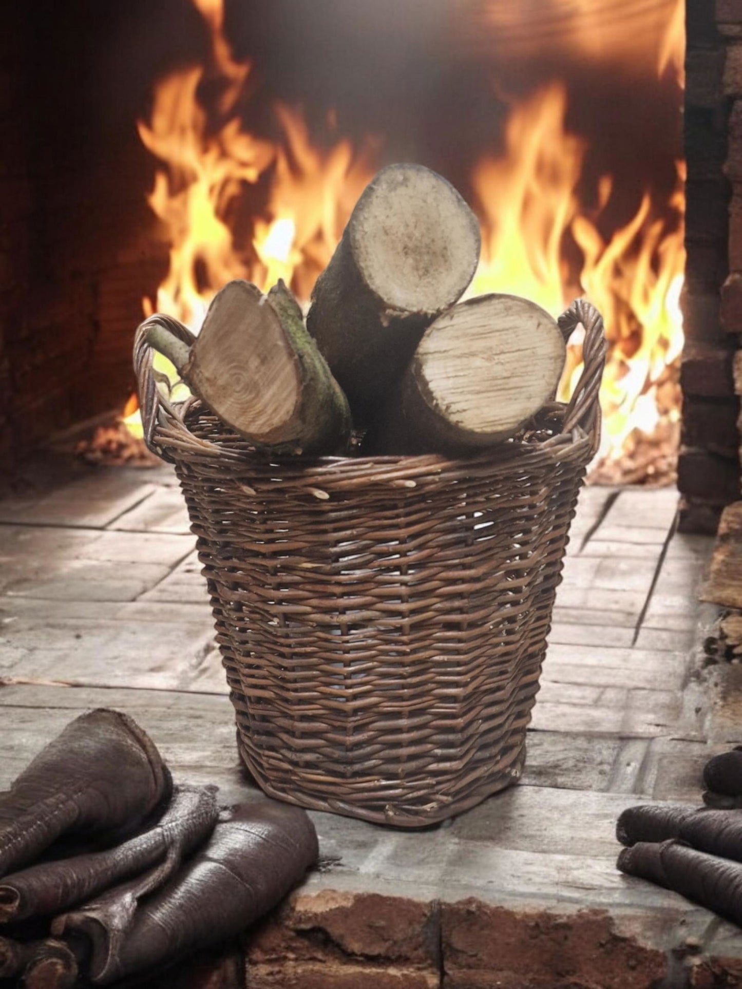 Willow Round Kindling Basket