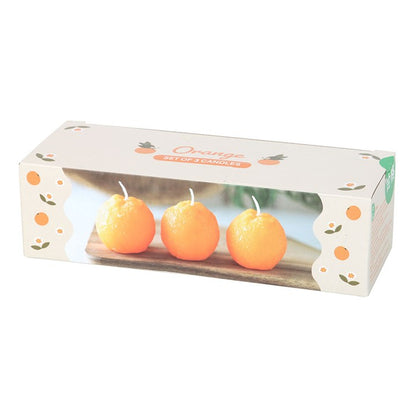 Set of 3 Orange Shaped Candles