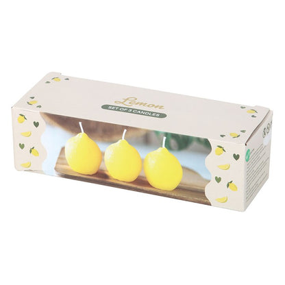 Set of 3 Lemon Shaped Candles