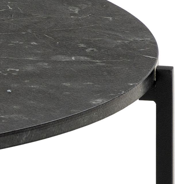 Lamoine Round Coffee Table in Matt Black
