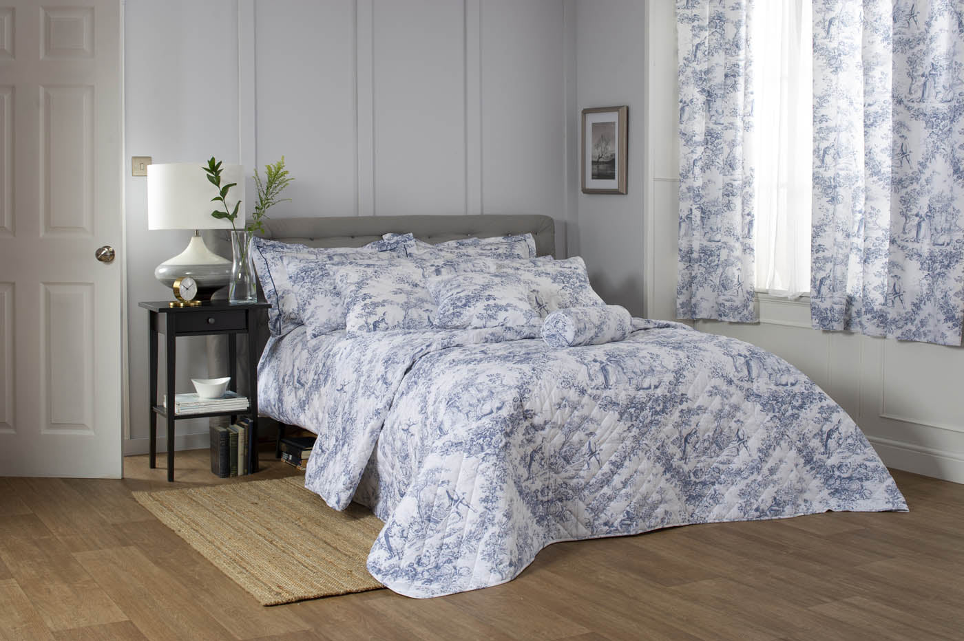 The Lyndon Company 2021 Toile De Jouy Duvet Cover Blue