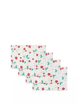 Catherine Lansfield Strawberry Garden Cotton Placemat Indoor Outdoor Pack of 5