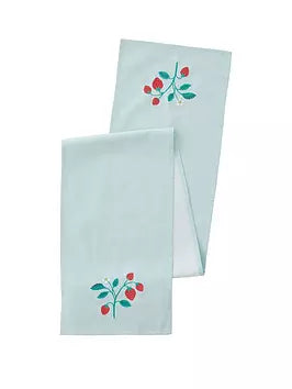 Catherine Lansfield Strawberry Garden Embroidered Cotton Dining Table Runner