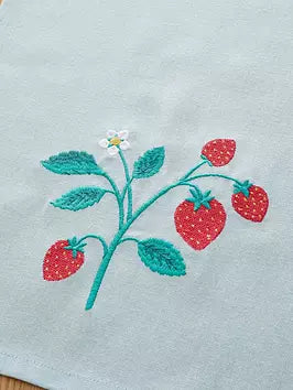 Catherine Lansfield Strawberry Garden Embroidered Cotton Dining Table Runner