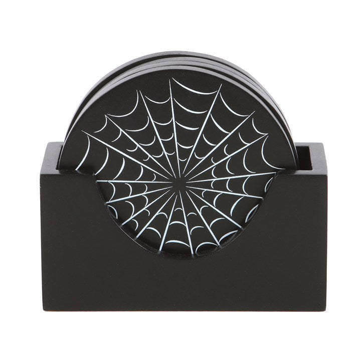 Black Spiderweb Coaster Set