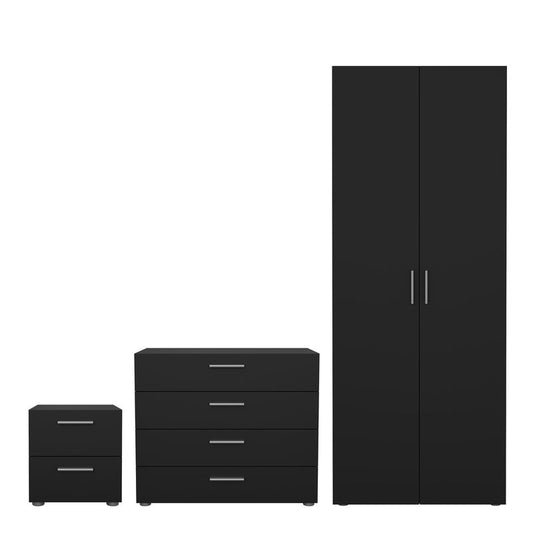 Pepe Package - Bedside 2 Drawers + Chest of 4 Drawers + Wardrobe with 2 Doors