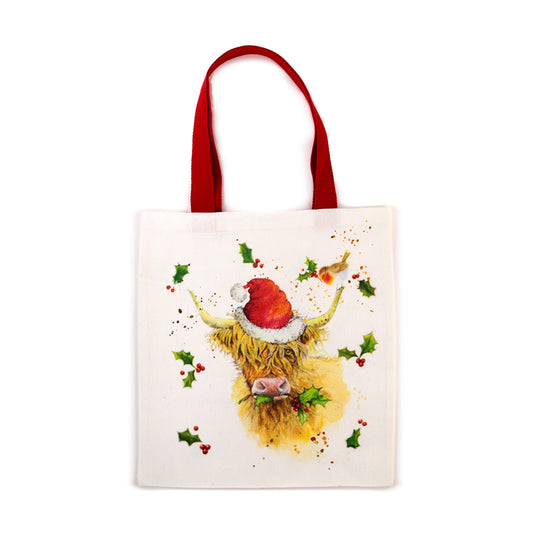 Tote Shopping Bag - Jan Pashley Christmas Highland Coo