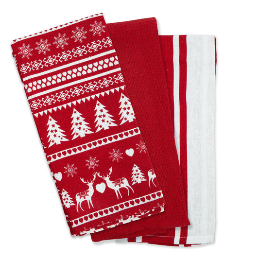 Xmas 3PK Kitchen Tea Towel