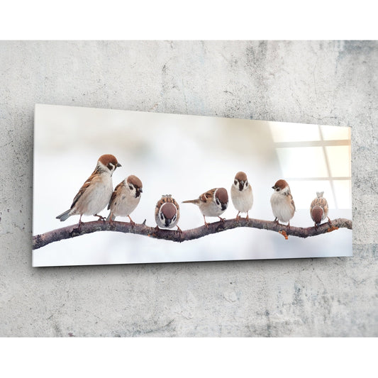 Birds Glass Wall Art (92x36 cm)