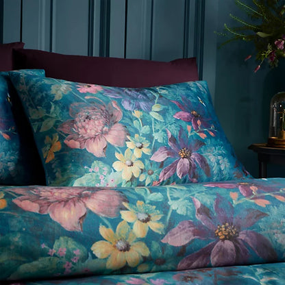 Bridgerton By Catherine Lansfield Romantic Floral Soft Velvet Duvet Cover Set with Pillowcases