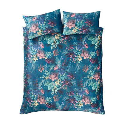 Bridgerton By Catherine Lansfield Romantic Floral Soft Velvet Duvet Cover Set with Pillowcases