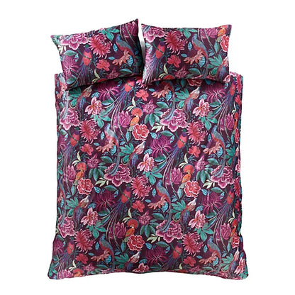 Bridgerton By Catherine Lansfield Kate Floral Soft Velvet Duvet Cover Set with Pillowcases