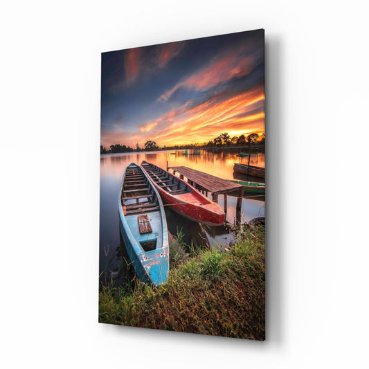 Boats Glass Wall Art