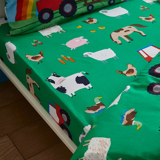 Catherine Lansfield Farmyard Animals Fitted Sheet