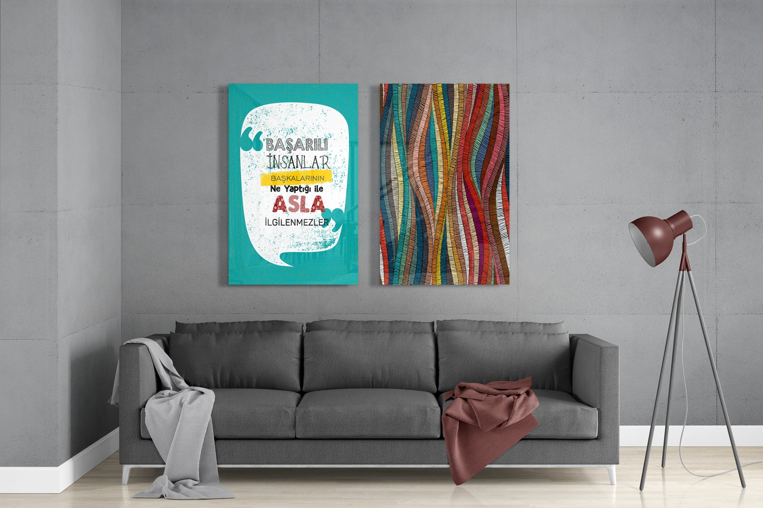 2 Pieces Combine Glass Wall Art