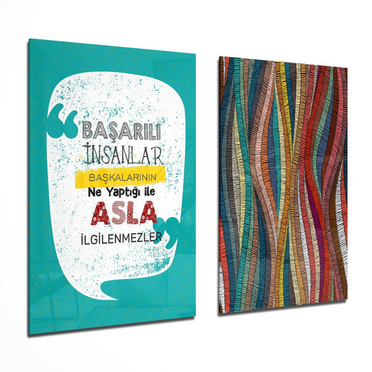 2 Pieces Combine Glass Wall Art