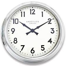 White Chrome Hanging Wall Clock