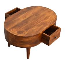 Mini Chestnut Rounded Coffee Tables