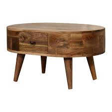 Mini Oak-ish Rounded Coffee Tables