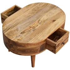 Mini Oak-ish Rounded Coffee Tables