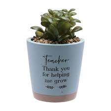 Blue Thank You For Helping Me Grow Plant Pot