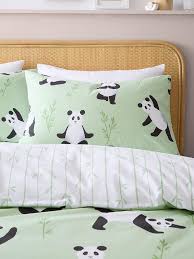 Catherine Lansfield Kids Panda Paws Reversible Duvet Cover Set with Pillowcase