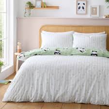 Catherine Lansfield Kids Panda Paws Reversible Duvet Cover Set with Pillowcase