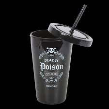 Deadly Poison Plastic Tumbler with Straw