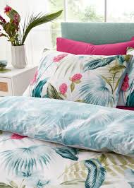 Catherine Lansfield Aruba Tropical Floral Reversible Duvet Cover Set with Pillowcases