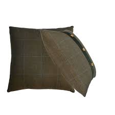 Quinn Cushion Set of 2 - Green Olive Tartan & Green Velvet