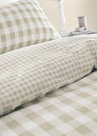 Catherine Lansfield Seersucker Gingham Check Reversible Duvet Cover Set with Pillowcases