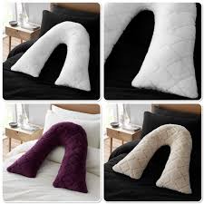 Catherine Lansfield Cosy Diamond Faux Fur V Shaped Sleep Cushion Pillow