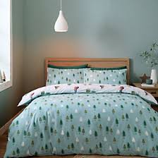 Catherine Lansfield Brushed Snowy Penguin Reversible Duvet Cover Set with Pillowcases