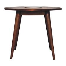 Chestnut Round Nordic End Tables