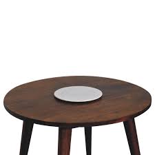 Chestnut Round Nordic End Tables