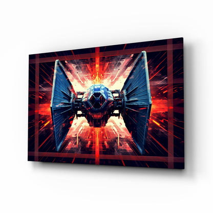 Tie Fighter Glass Wall Art || Designer Collection