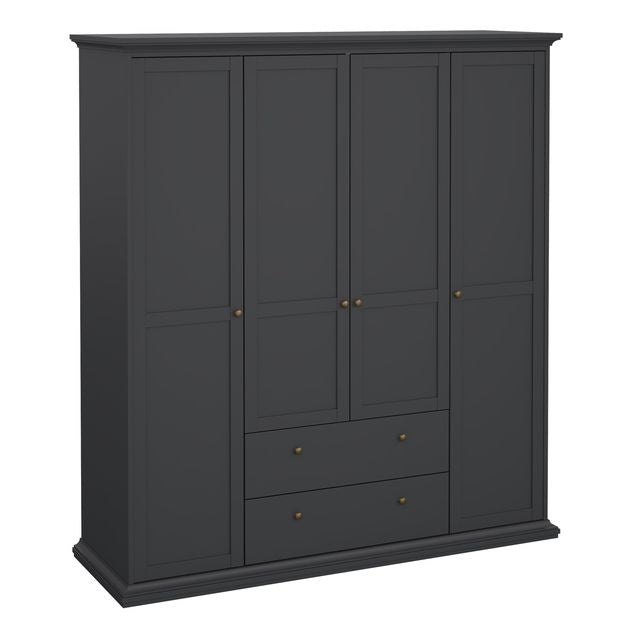 Paris Wardrobe with 4 Doors and 2 Drawers