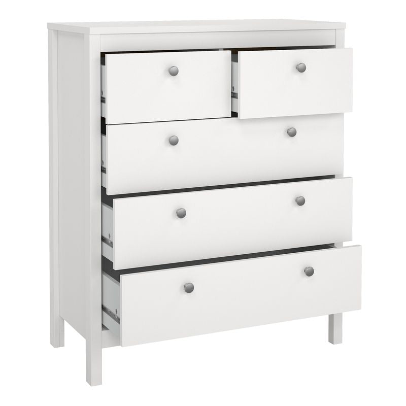 Madrid Package - Bedside Table 2 Drawers + Chest 5 Drawers + Wardrobe