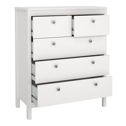 Madrid Package - Bedside Table 2 Drawers + Chest 5 Drawers + Wardrobe