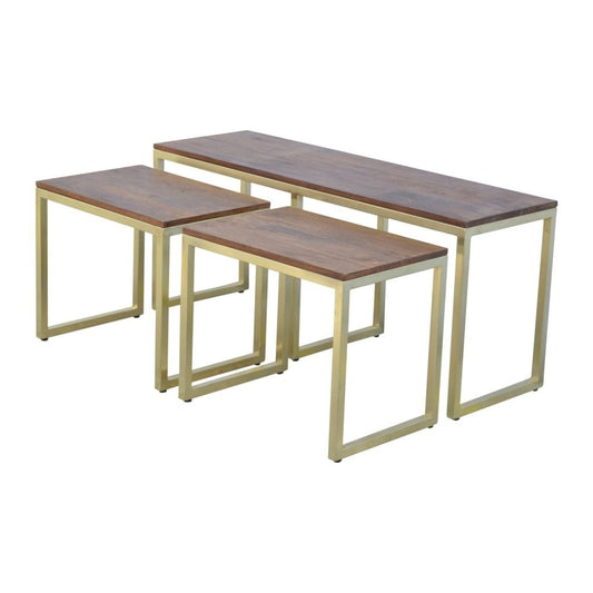 Chunky Gold Tables Set of 3